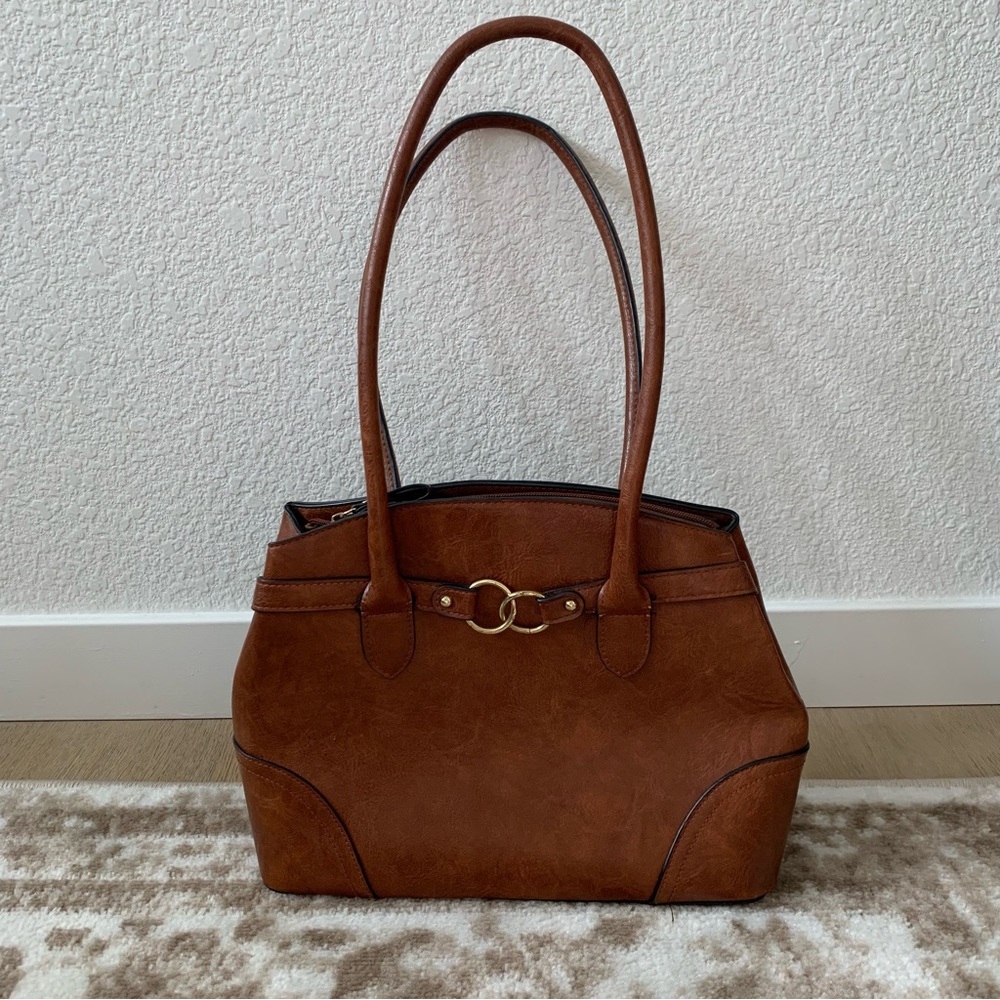 Brown Faux Leather Purse